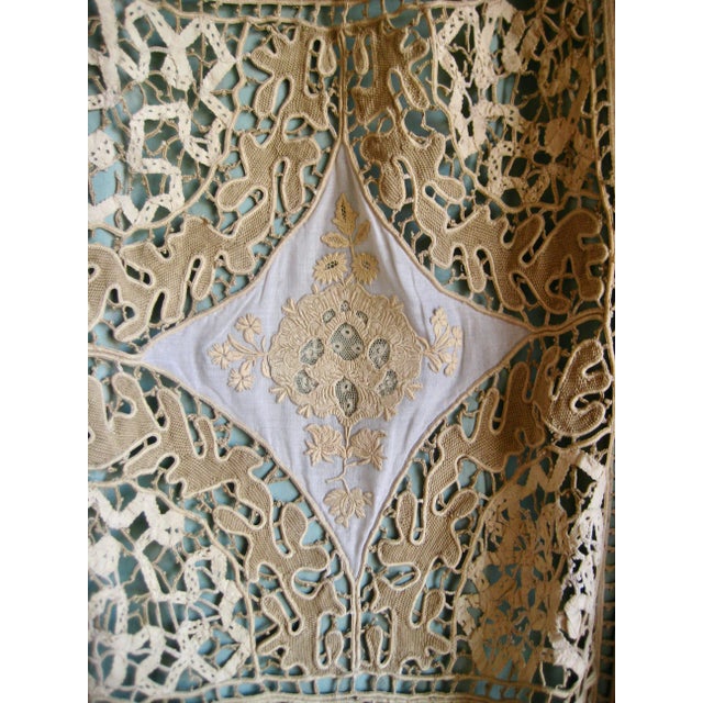 Beige Mid 19th Century French Napoleon III Castel Size Lace Curtains For Sale - Image 8 of 16