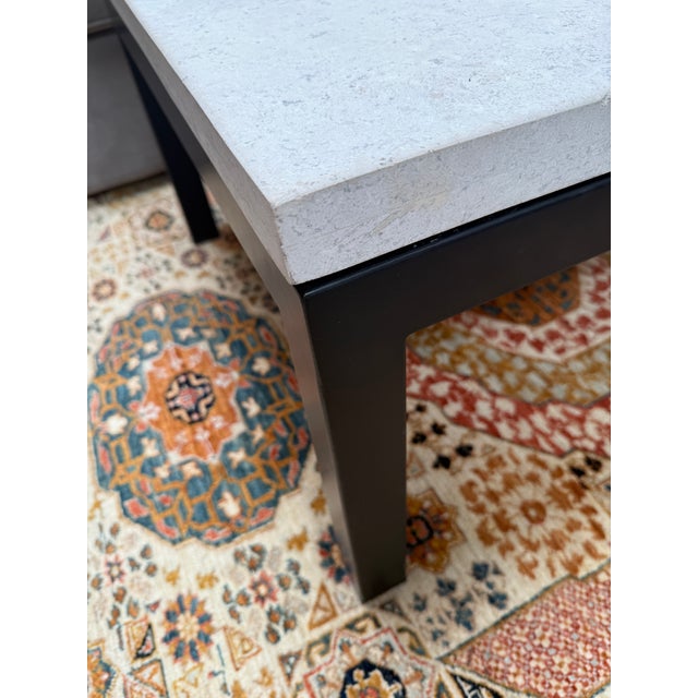 Off-white Crate & Barrel Parsons Style Coffee Table For Sale - Image 8 of 12