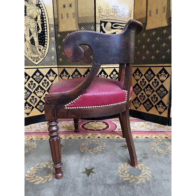 Louis Philippe Office Armchair For Sale - Image 4 of 10