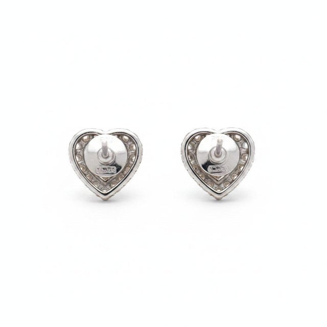 Chopard 18k Gold Heart Diamond Stud Earrings - Vintage, A Pair For Sale - Image 4 of 6