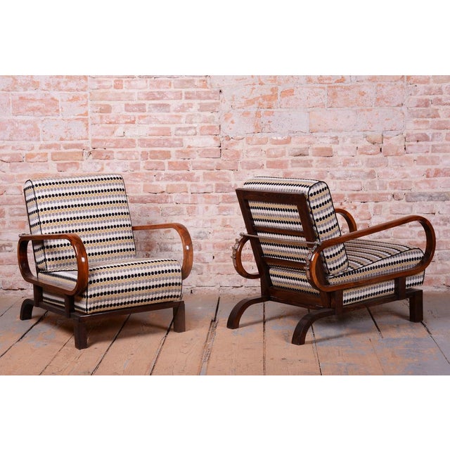 Black Art Deco Adjustable Armchairs from J. Halabala, Czech, 1920s, Set of 2 For Sale - Image 8 of 18