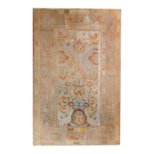Early 20th Century Turkish Oushak Rug For Sale