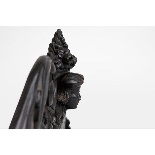Baroque Carved Black Wooden Sculptured Shelf, France, 1850s For Sale - Image 10 of 16