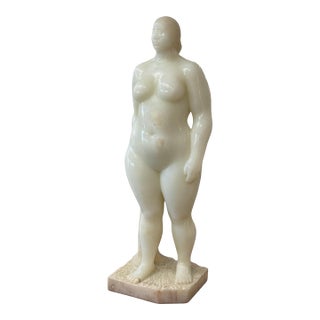 1980s Felipe Castaneda White Onyx Life Size Sculpture of a Nude Woman For Sale