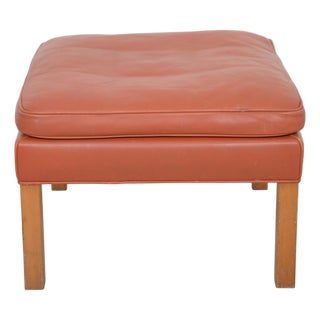 2202 Stool in Cognac Leather by Børge Mogensen, 1980s For Sale