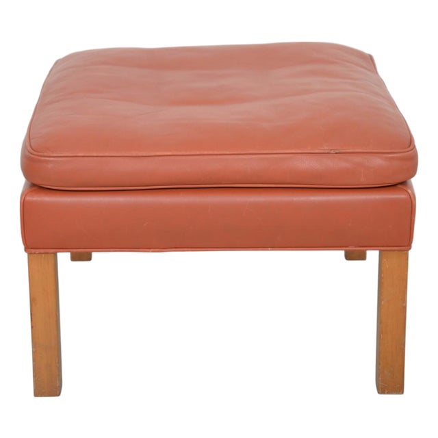 2202 Stool in Cognac Leather by Børge Mogensen, 1980s For Sale