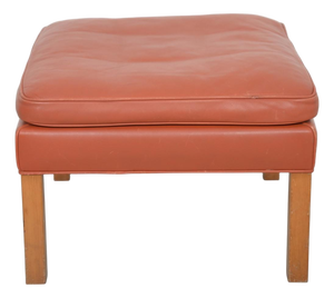 2202 Stool in Cognac Leather by Børge Mogensen, 1980s