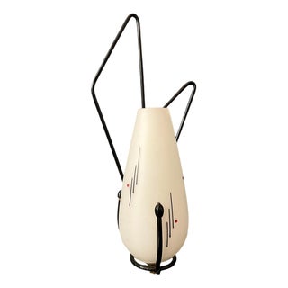 Mid-Century Opaline Glass Sconce Wall Lamp with Black Frame from Philips For Sale