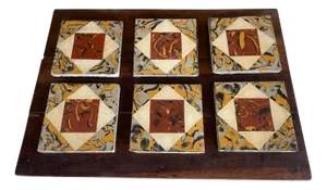 Vintage French Tiles, 1930s-1940s, Set of 6