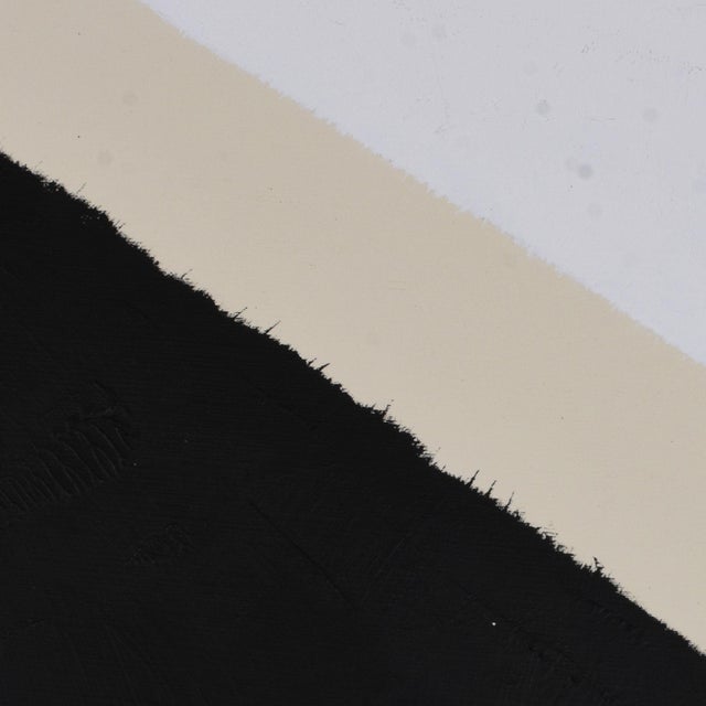 1988 Black and White Geometric Colorfield Painting Signed Figuerdo For Sale - Image 6 of 13