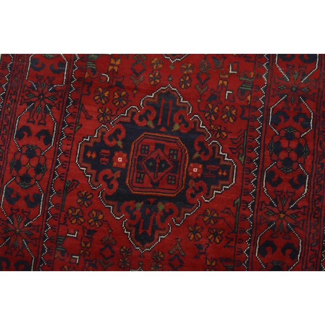 Turkmen Runner 2’6” X 9’5” Red Wool Tribal Hand-Knotted Oriental Rug For Sale - Image 4 of 12
