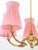 Mid-Century Modern Vintage Swedish Five-Arm Brass Chandelier with Pink Shades, 1940s For Sale - Image 3 of 13