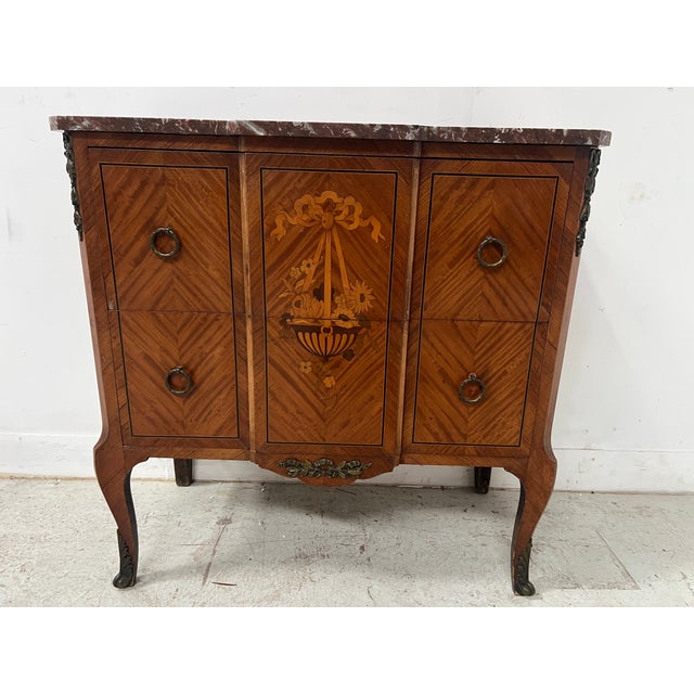 Marquetry Chest of Drawers with Projecting Top For Sale - Image 10 of 18