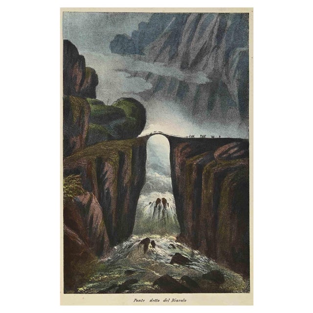 Various Artists, Devil's Bridge, Lithograph, 1862 For Sale
