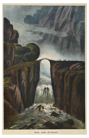 Various Artists, Devil's Bridge, Lithograph, 1862