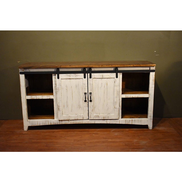 2020s Greenview Sliding Door White Console - 68" For Sale - Image 5 of 7