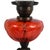 Victorian Antique Victorian Ruby Red Floral Glass Oil Lamp, Electrified Vintage Table Lamp For Sale - Image 3 of 4