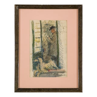 Edmond Heuzé, French Belle Époque Signed Watercolor For Sale