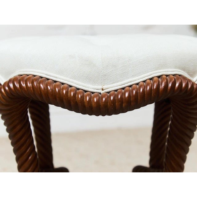 Mid 20th Century Mahogany Rope-Twist Stool For Sale - Image 10 of 10