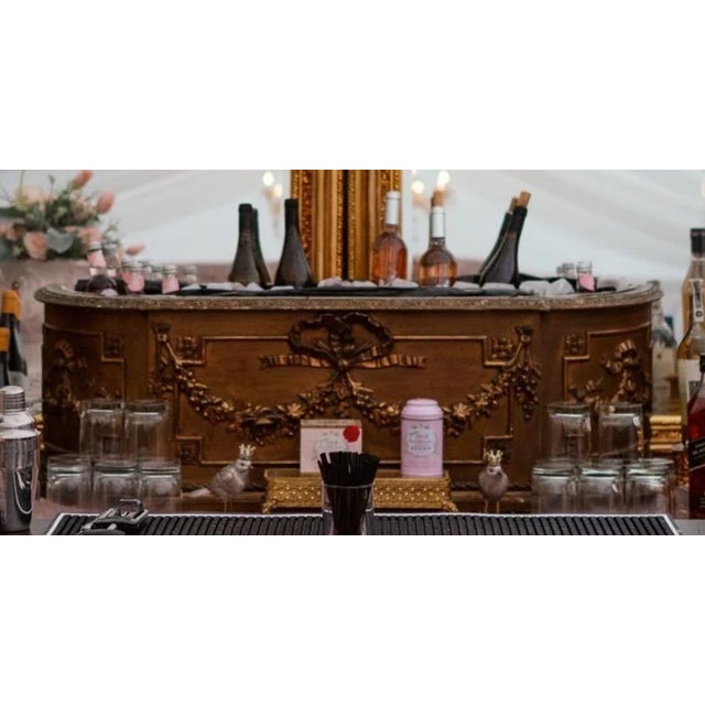 Wood French Planter or Jardiniere in Plaster and Wood With Bows and Garland, 19th Century For Sale - Image 7 of 7