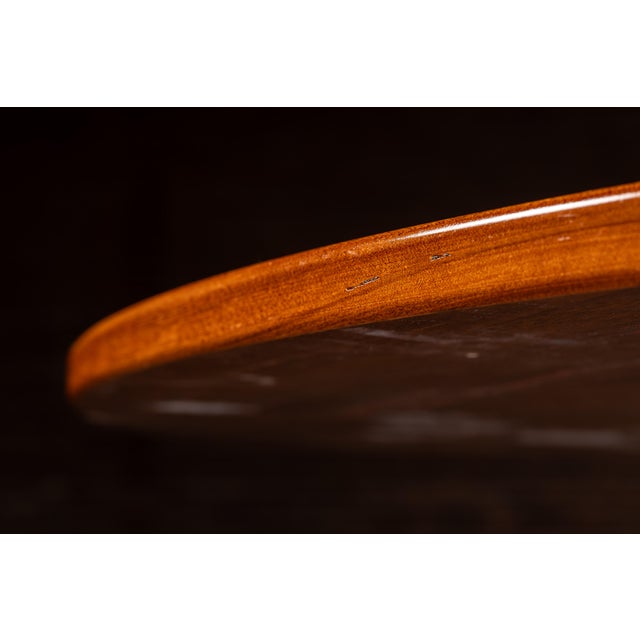 Mid 20th Century Vintage Hardwood Dining Table With Industrial Chic Steel Pedestal Base For Sale - Image 5 of 10