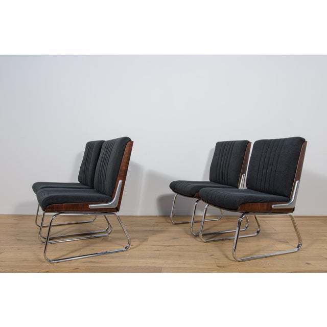 Chrome and Rosewood Chairs from Gordon Russell, United Kingdom, 1970s, Set of 4 For Sale - Image 6 of 18