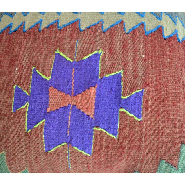 Hollywood Regency Vintage Handmade Kilim Rug Pillow Cover For Sale - Image 3 of 6