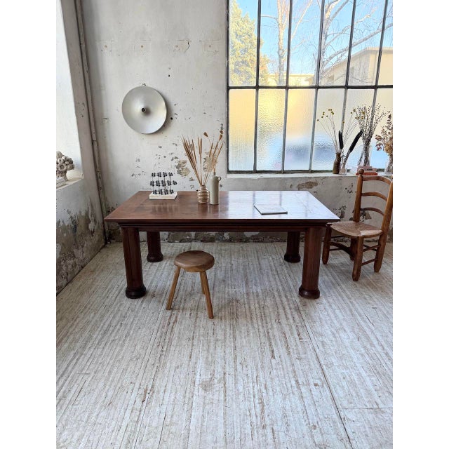 Charles Dudouyt Oak Dining Table by Charles Dudouyt, 1940s For Sale - Image 4 of 18