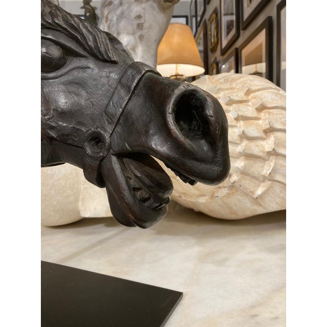 19th Century American Carved Wood Horse Head For Sale - Image 12 of 12
