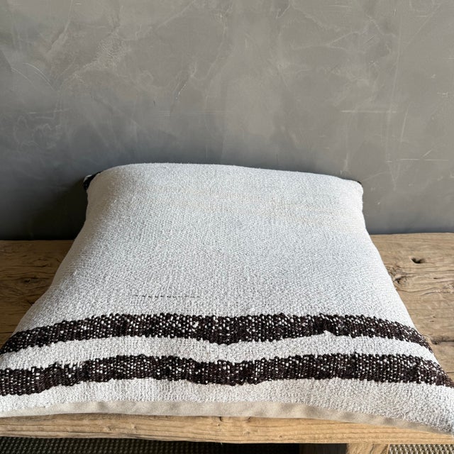 Vintage Rug Pillow Cover With Stripes For Sale In Los Angeles - Image 6 of 8