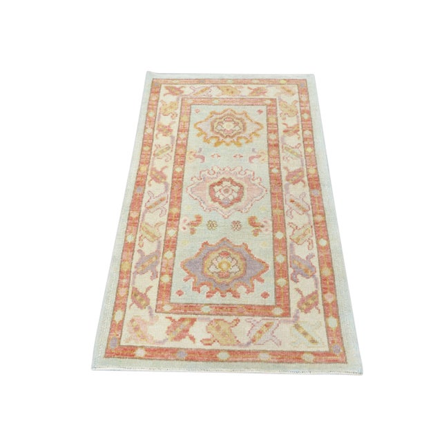 Modern Turkish Oushak Rug 2'10" x 4'9" For Sale - Image 9 of 10