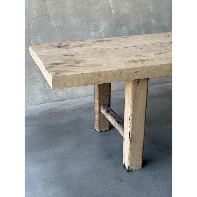Antique Elm Farm House Table For Sale - Image 10 of 11