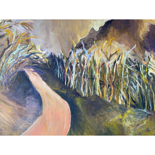 1990's Ana Gutierrez Impressionist Landscape Painting, Framed For Sale - Image 10 of 12