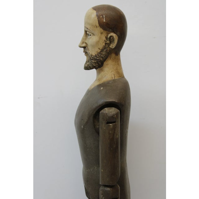 Wood European Articulated Wood Santo Figure For Sale - Image 7 of 10