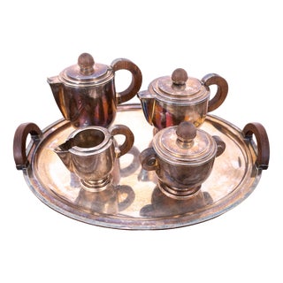 Art Deco French Coffee and Tea Set, 1930, Set of 5 For Sale