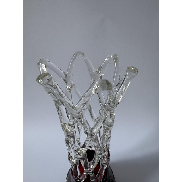 Vintage Sculptural Art Glass Vase by Katarínska Huta, 1980s For Sale - Image 9 of 12