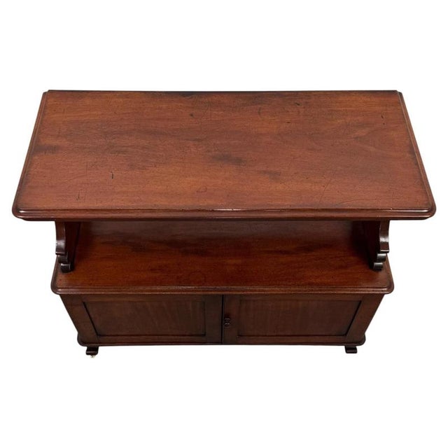 19th Century Antique English Mahogany Cupboard with Cabriole Legs For Sale - Image 3 of 11