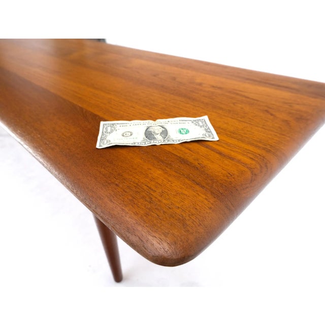 Mid-Century Modern Danish Mid-Century Modern Solid Teak Rectangle Coffee Table Tapered Dowel Legs For Sale - Image 3 of 13