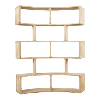 Post Modern Curved Bookcase Etagere Reclaimed Douglas Fir For Sale
