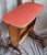 Mid-Century Modern Mid-Century Side Table with Integrated Newspaper Rack in Brown Beechwood with Red Faux Leather Top, 1960s For Sale - Image 3 of 7