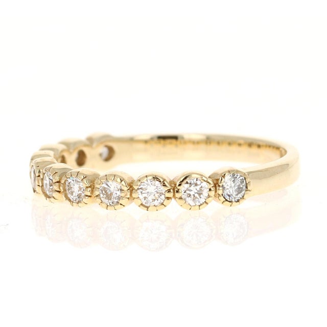0.44 Carat Diamond 14 Karat Yellow Gold Band For Sale - Image 4 of 8