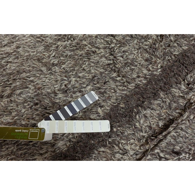 Early 21st Century Tulu Nadu ‘Grey Strata’ Abstract Modern Wool Rug by Doris Leslie Blau For Sale - Image 5 of 9
