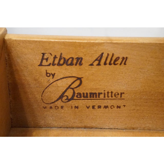 Brown Ethan Allen / Baumritter Heirloom Nutmeg Maple CRP Custom Room Plan 48" Student Desk 665 For Sale - Image 8 of 13
