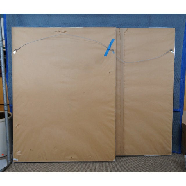 Plastic Set of 2 Vintage Watercolor Landscape Watercolor Paintings "Summer Reflections" in Acrylic Shadow Boxes For Sale - Image 7 of 13