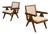 Pierre Jeanneret, Teak, Cane, Low Easy Chairs, Chandigarh, India C. 1960s For Sale