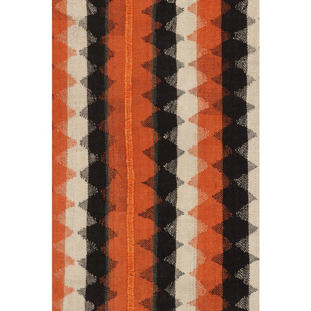 Tribal 1950s Vintage Persian Kilim in Orange and Multicolor Stripes by Rug & Kilim For Sale - Image 3 of 8