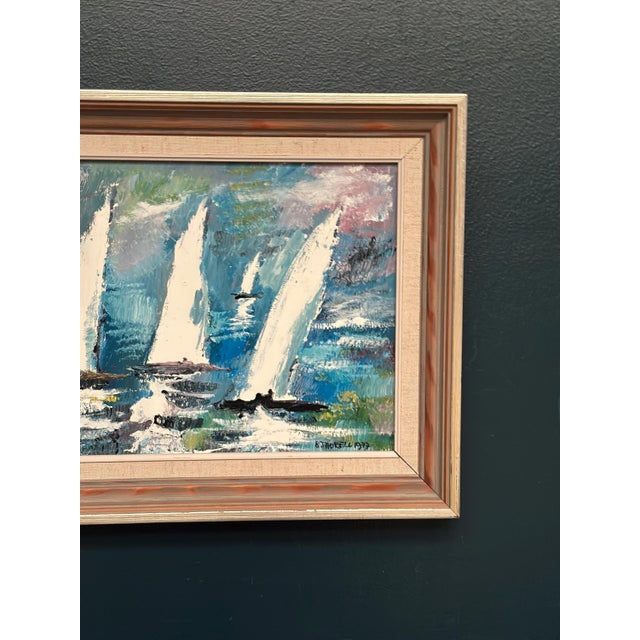 1970s Bertil Thorell, Sailboats, 1977, Oil on Panel, Framed For Sale - Image 5 of 18