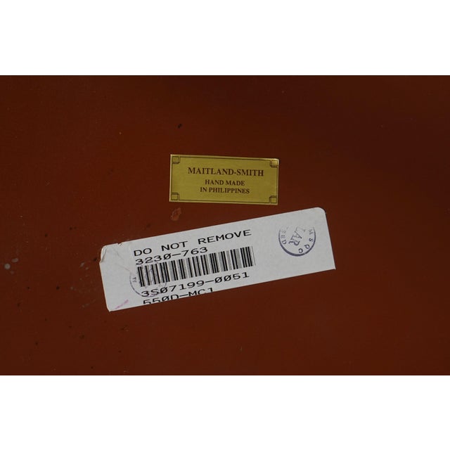 Maitland Smith Round Tray Top Mahogany Serving Table For Sale - Image 15 of 16
