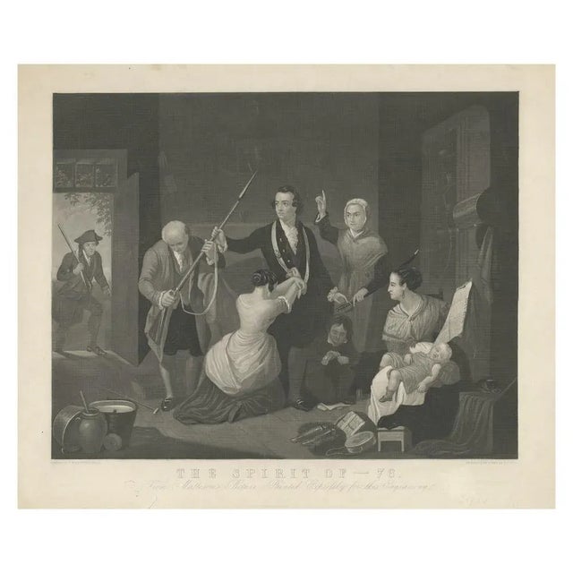 : Antique print titled 'The Spirit of - 76'. Original engraving showing a scene of the American Revolution. Made after a...