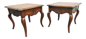 Hekman French Style Shell Carved Low Tables - a Pair